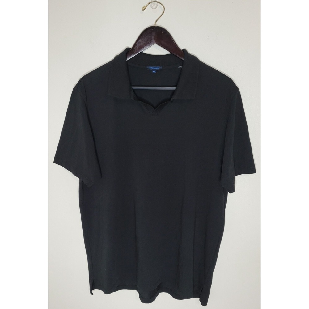 Patrick Assaraf Mens Size XXL Luxury Polo Shirt Pure Pima Cotton Blend Black